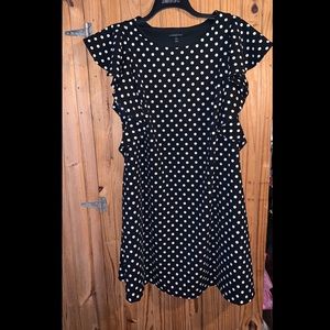 Black and whit polka dot dress